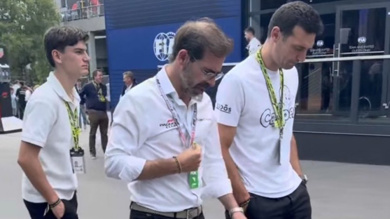 Lionel Scaloni visitó a su amigo Franco Colapinto en la previa del Gran Premio de Bélgica